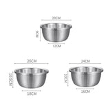 SOGA 2X Stainless Steel Nesting Basin Colander Perforated Kitchen Sink Washing Bowl Metal Basket Strainer Set of 3 - Cafe Supply