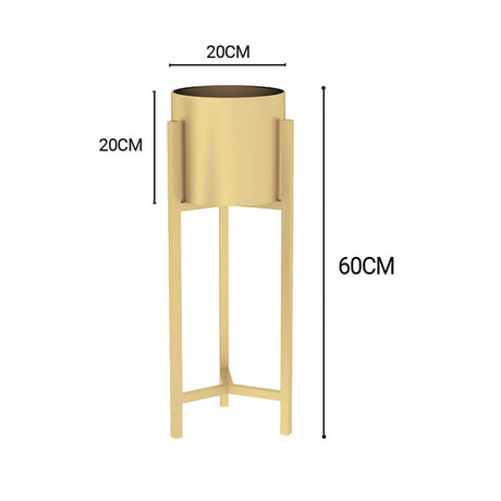 SOGA 2X 60cm Gold Metal Plant Stand with Flower Pot Holder Corner Shelving Rack Indoor Display - Cafe Supply