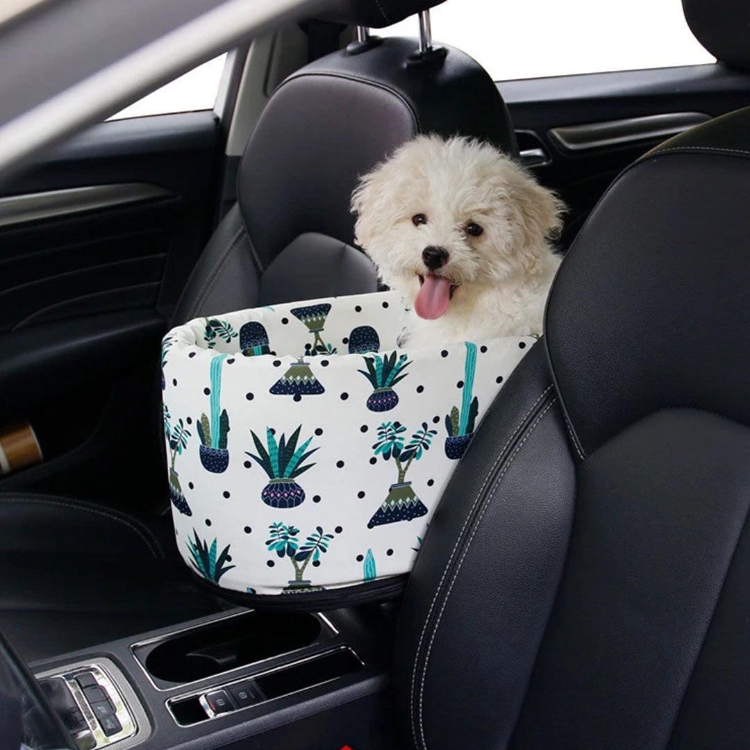 SOGA 2X Car Central Control Nest Pet Safety Travel Bed Dog Kennel Portable Washable Pet Bag White - Cafe Supply