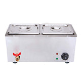 SOGA 2X Stainless Steel 2 X 1/2 GN Pan Electric Bain-Marie Food Warmer with Lid - Cafe Supply