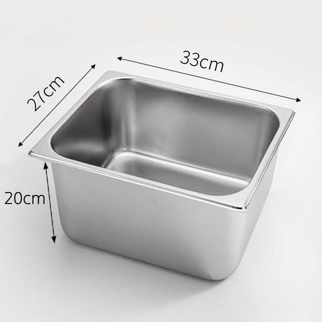 SOGA 2X Gastronorm GN Pan Full Size 1/2 GN Pan 20cm Deep Stainless Steel Tray - Cafe Supply