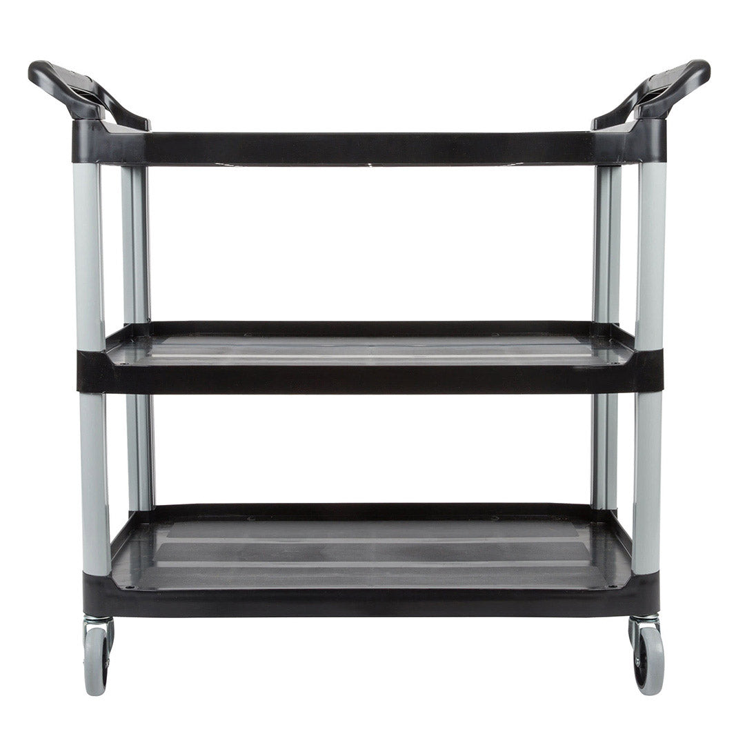 SOGA 3 Tier Food Trolley Food Waste Cart Storage Mechanic Kitchen Black Large - Cafe Supply
