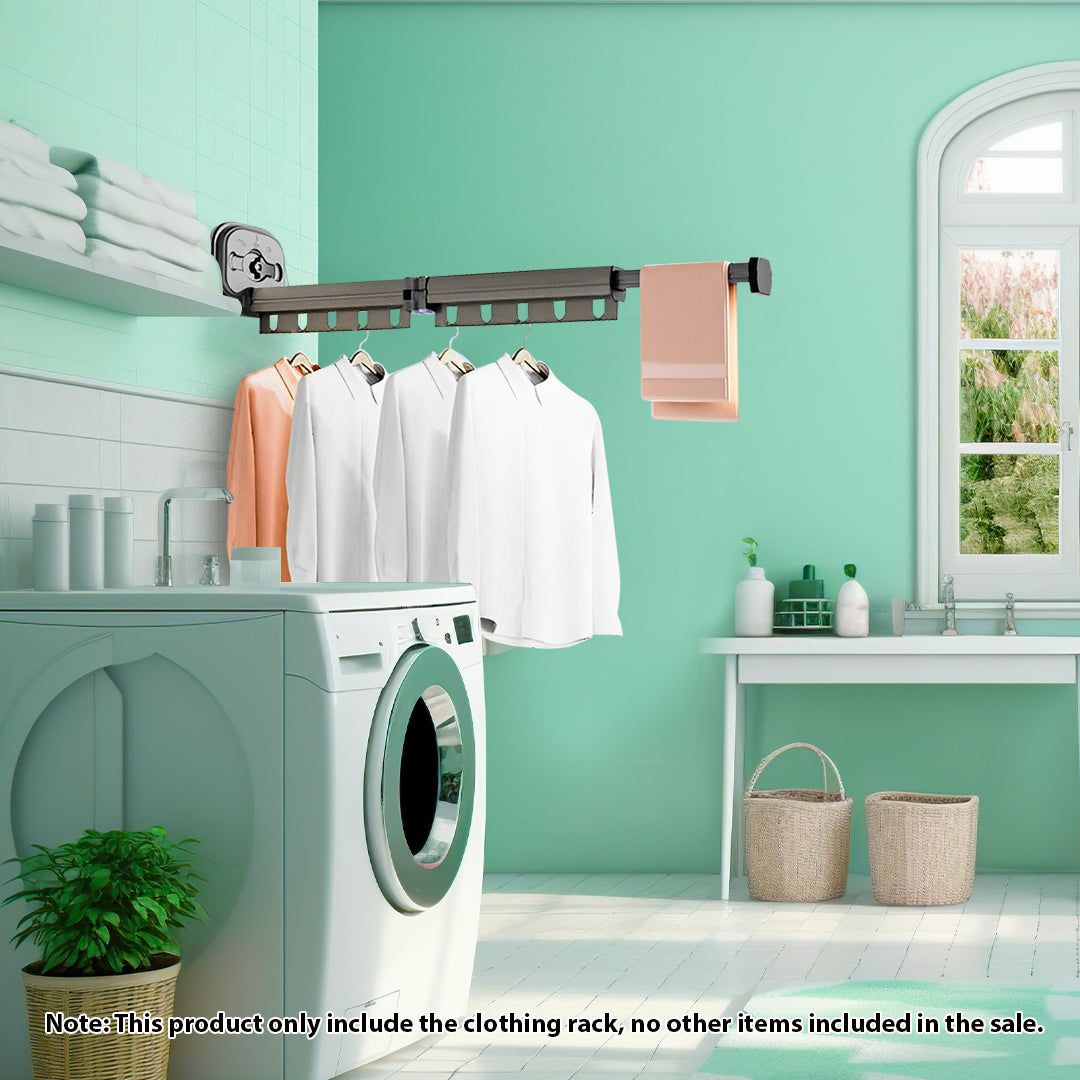 SOGA 2X  93.2cm Wall-Mounted Clothing Dry Rack Retractable Space-Saving Foldable Hanger - Cafe Supply