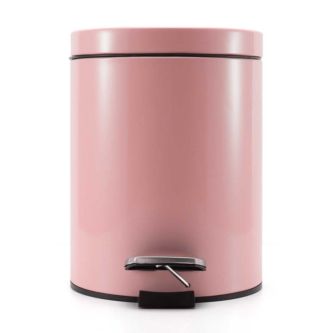 SOGA 2X 12L Foot Pedal Stainless Steel Rubbish Recycling Garbage Waste Trash Bin Round Pink - Cafe Supply