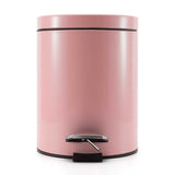 SOGA 2X 12L Foot Pedal Stainless Steel Rubbish Recycling Garbage Waste Trash Bin Round Pink - Cafe Supply
