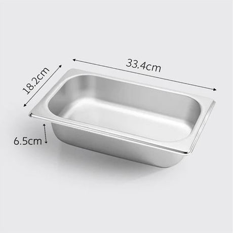 SOGA 2X Gastronorm GN Pan Full Size 1/3 GN Pan 6.5 cm Deep Stainless Steel Tray - Cafe Supply