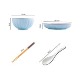 SOGA Blue Japanese Style Ceramic Dinnerware Crockery Soup Bowl Plate Server Kitchen Home Decor Set of 10 - Cafe Supply