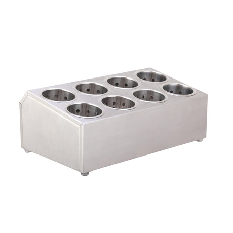 SOGA 2X 18/10 Stainless Steel Commercial Conical Utensils Cutlery Holder with 8 Holes - Cafe Supply