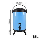 SOGA 2X 18L Stainless Steel Insulated Milk Tea Barrel Hot and Cold Beverage Dispenser Container with Faucet Blue - Cafe Supply