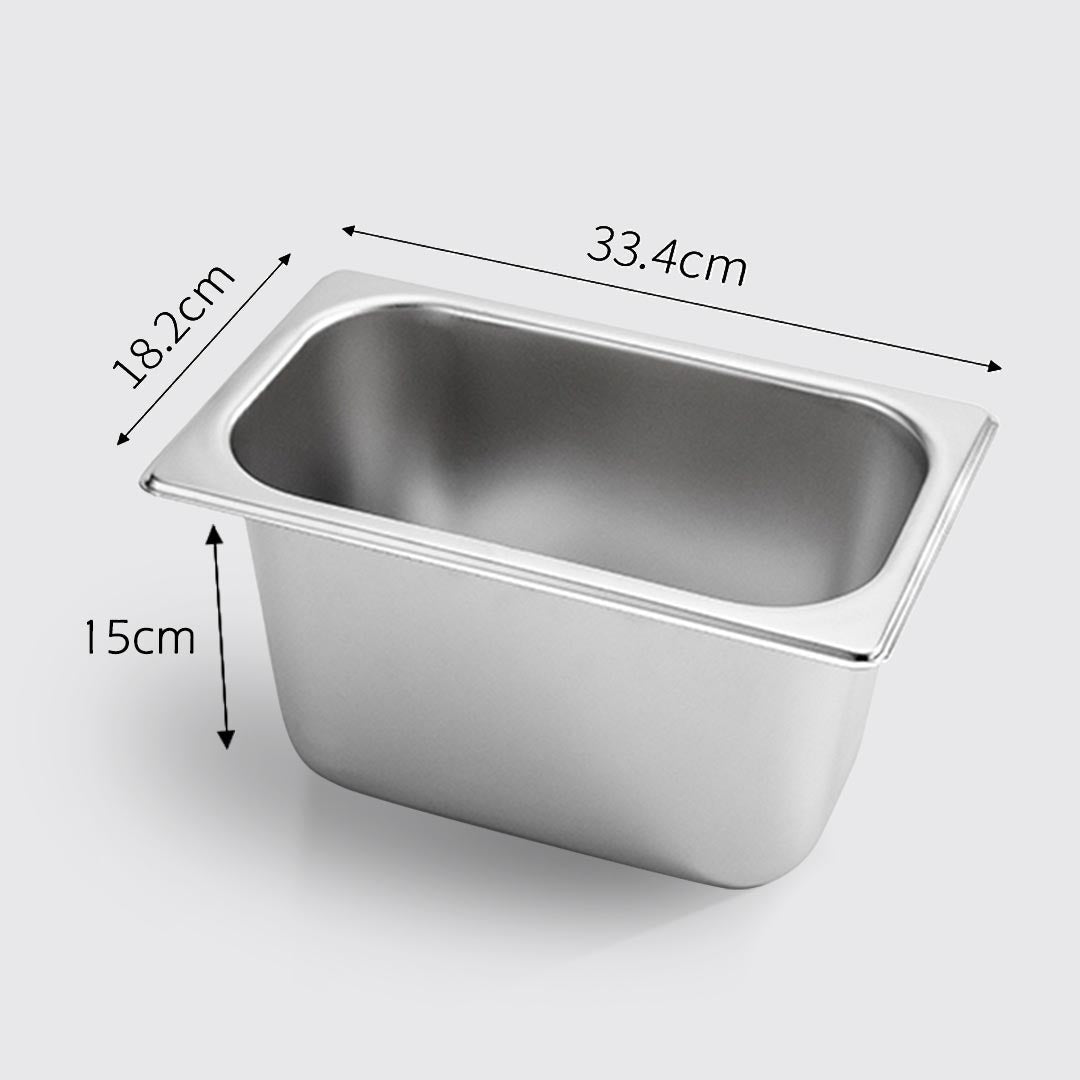 SOGA 4X Gastronorm GN Pan Full Size 1/3 GN Pan 15cm Deep Stainless Steel Tray - Cafe Supply