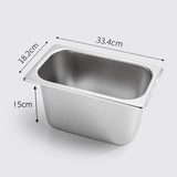SOGA 4X Gastronorm GN Pan Full Size 1/3 GN Pan 15cm Deep Stainless Steel Tray - Cafe Supply