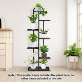 SOGA 2X 7 Tier 8 Pots Black Metal Plant Stand Flowerpot Display Shelf Rack Indoor Home Office Decor - Cafe Supply