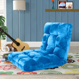 SOGA 2X Floor Recliner Folding Lounge Sofa Futon Couch Folding Chair Cushion Blue - Cafe Supply