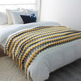 SOGA 2X 170cm Yellow Zigzag Striped Throw Blanket Acrylic Wave Knitted Fringed Woven Cover Couch Bed Sofa Home Decor - Cafe Supply