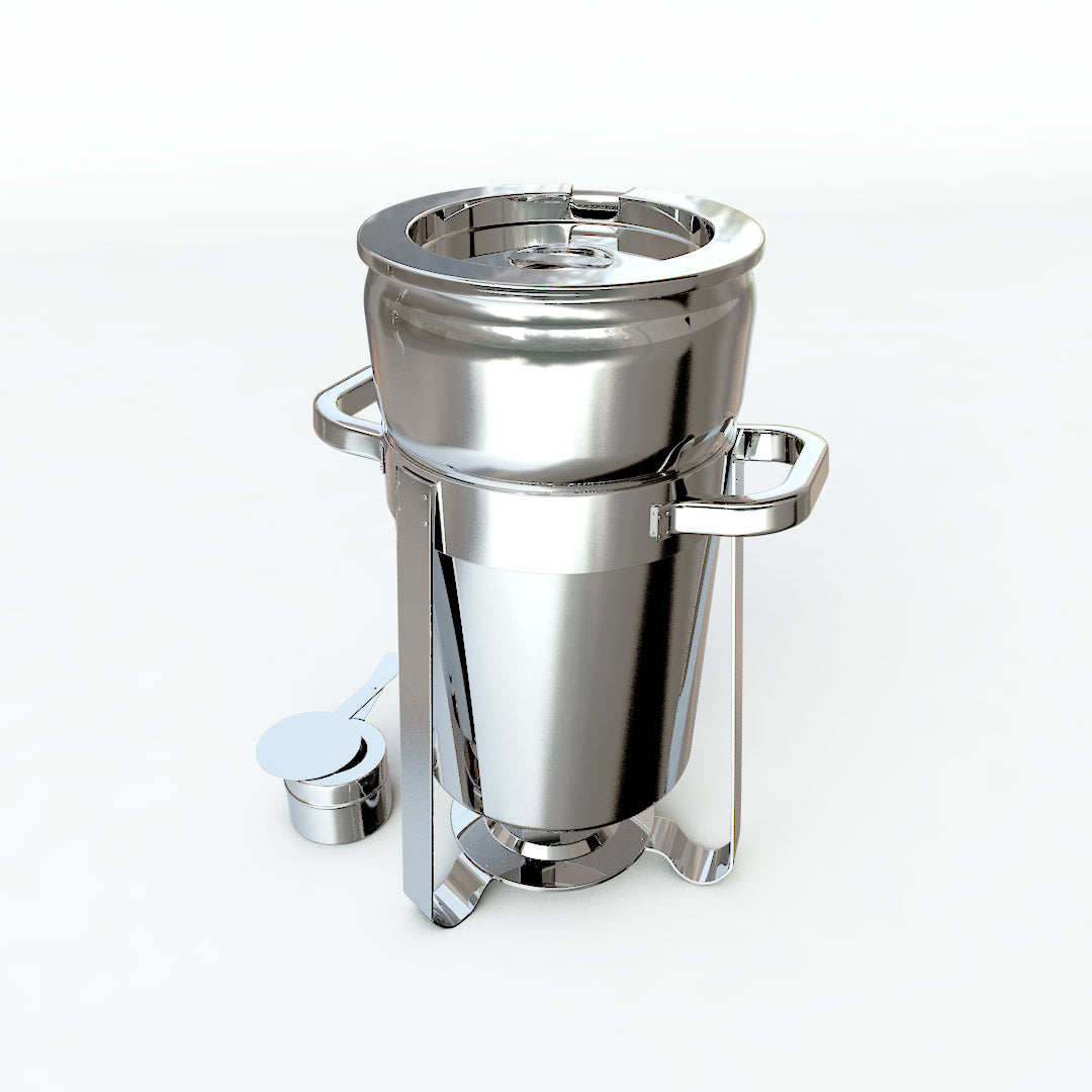 SOGA 2X 7L Round Stainless Steel Soup Warmer Marmite Chafer Full Size Catering Chafing Dish - Cafe Supply