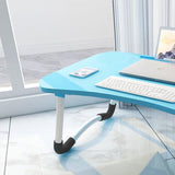 SOGA Blue Portable Bed Table Adjustable Foldable Bed Sofa Study Table Laptop Mini Desk with Notebook Stand Card Slot Holder Home Decor - Cafe Supply