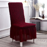 SOGA 2X Burgundy Chair Cover Seat Protector with Ruffle Skirt Stretch Slipcover Wedding Party Home Decor - Cafe Supply