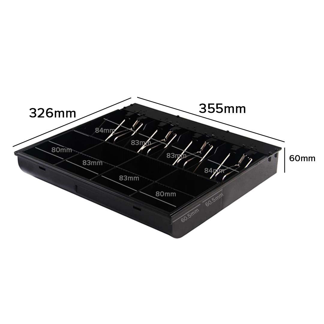 SOGA 2X Black Heavy Duty Cash Drawer Electronic 4 Bills 8 Coins Cheque Slot Tray Pos 410 - Cafe Supply