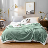 SOGA 2X Light Green Throw Blanket Warm Cozy Double Sided Thick Flannel Coverlet Fleece Bed Sofa Comforter - Cafe Supply