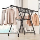 SOGA 1.6m Portable Wing Shape Clothes Drying Rack Foldable Space-Saving Laundry Holder - Cafe Supply