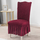 SOGA Burgundy Chair Cover Seat Protector with Ruffle Skirt Stretch Slipcover Wedding Party Home Decor - Cafe Supply