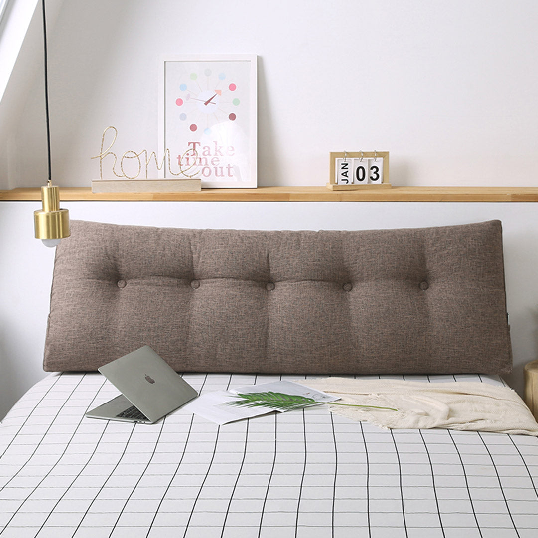 SOGA 2X 180cm Coffee Triangular Wedge Bed Pillow Headboard Backrest Bedside Tatami Cushion Home Decor - Cafe Supply