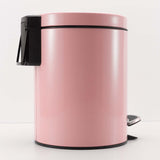 SOGA Foot Pedal Stainless Steel Rubbish Recycling Garbage Waste Trash Bin Round 12L Pink - Cafe Supply
