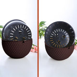 SOGA 2X Coffee Small Hanging Resin Flower Pot Self Watering Basket Planter Outdoor Garden Decor - Cafe Supply