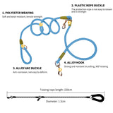 SOGA 2X 220cm Multifunction Hands-Free Rope Pet Cat Dog Puppy Double Ended Leash for Walking Training Tracking Obedience Blue - Cafe Supply