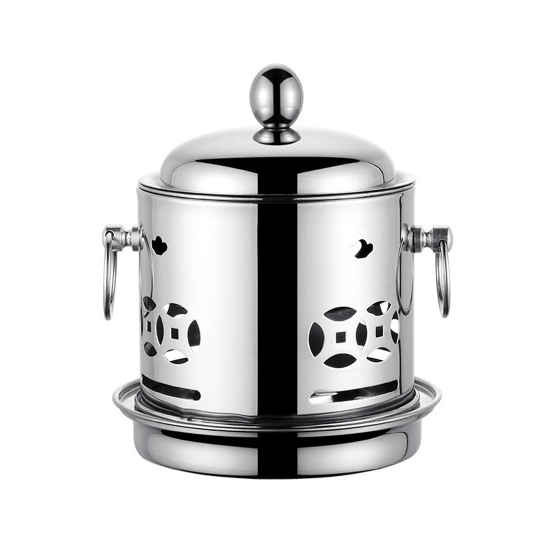 SOGA Stainless Steel Mini Asian Buffet Hot Pot Single Person Shabu Alcohol Stove Burner with Lid - Cafe Supply