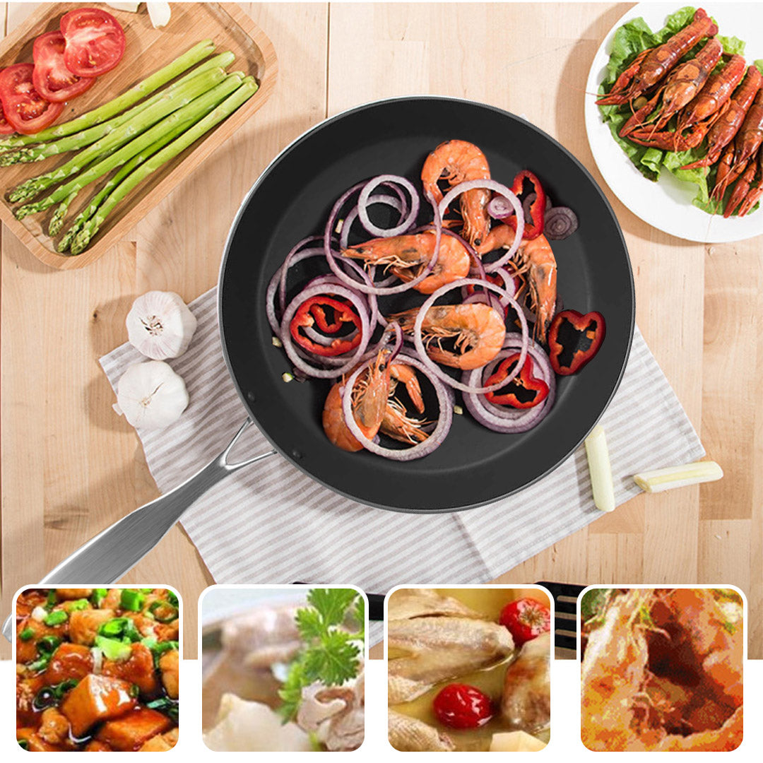 SOGA Stainless Steel Fry Pan 36cm Frying Pan Induction FryPan Non Stick Interior - Cafe Supply