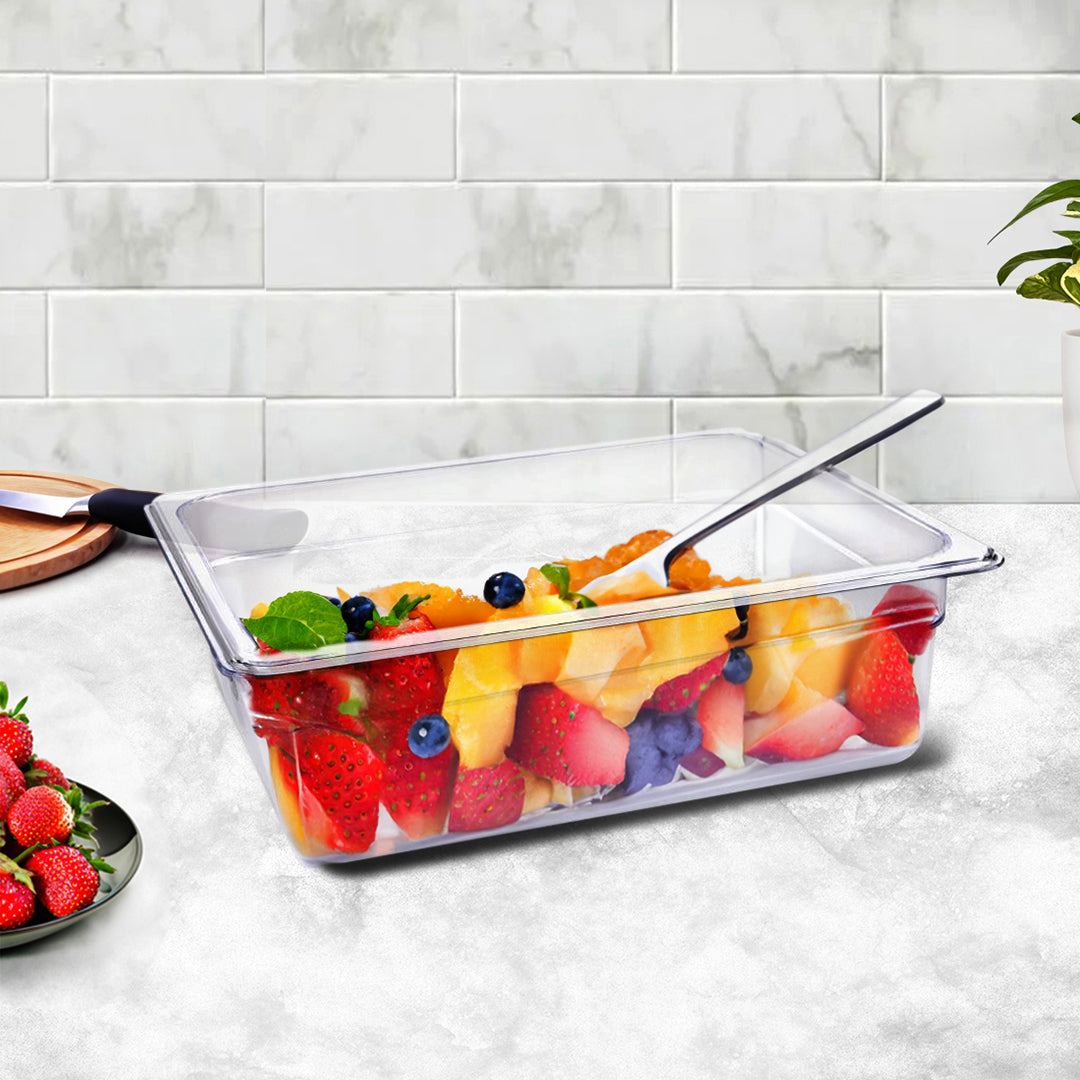 SOGA 150mm Clear Gastronorm GN Pan 1/2 Food Tray Storage Bundle of 2 - Cafe Supply
