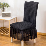 SOGA 2X Black Chair Cover Seat Protector with Ruffle Skirt Stretch Slipcover Wedding Party Home Decor - Cafe Supply
