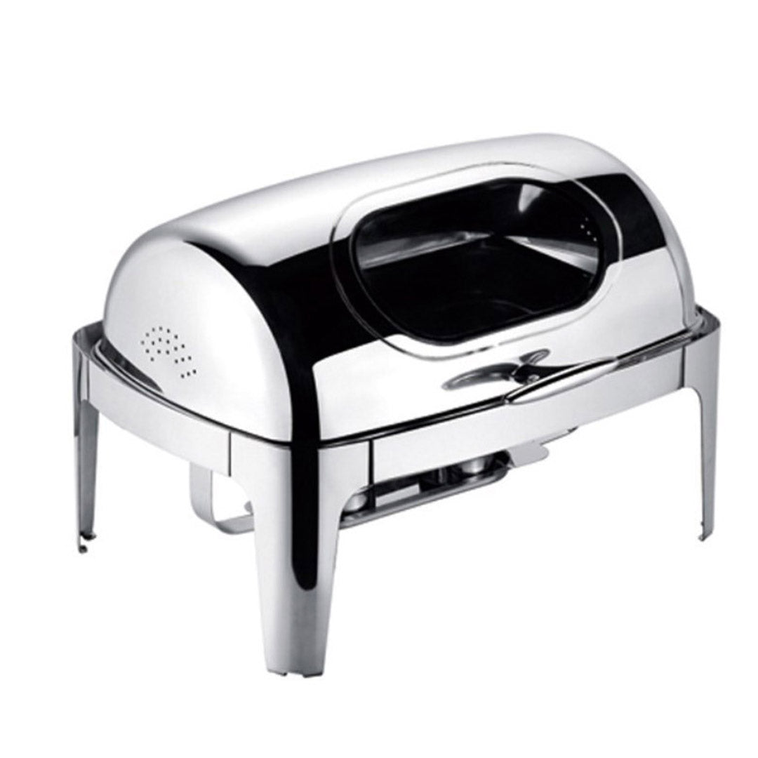 SOGA 4X 6.5L Stainless Steel Double Soup Tureen Bowl Station Roll Top Buffet Chafing Dish Catering Chafer Food Warmer Server - Cafe Supply
