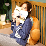 SOGA 2X 58cm Smiley Face Toast Bread Cushion Stuffed Car Seat Plush Cartoon Back Support Pillow Home Decor - Cafe Supply