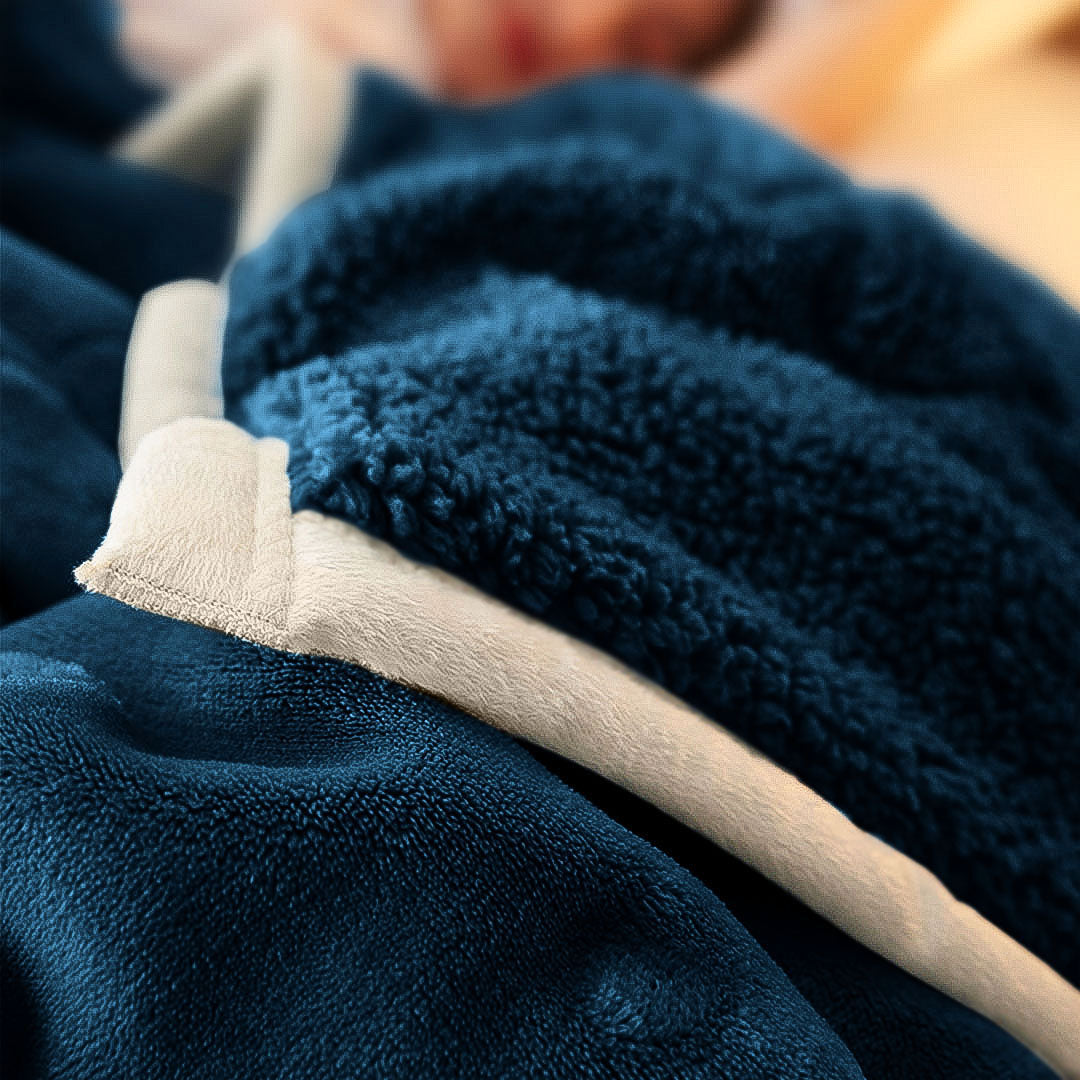 SOGA 2X Navy Blue Throw Blanket Warm Cozy Double Sided Thick Flannel Coverlet Fleece Bed Sofa Comforter - Cafe Supply