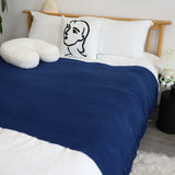SOGA 2X Royal Blue Acrylic Knitted Throw Blanket Solid Fringed Warm Cozy Woven Cover Couch Bed Sofa Home Decor - Cafe Supply
