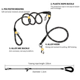 SOGA 2X 220cm Multifunction Hands-Free Rope Pet Cat Dog Puppy Double Ended Leash for Walking Training Tracking Obedience Black - Cafe Supply
