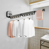 SOGA 2X  93.2cm Wall-Mounted Clothing Dry Rack Retractable Space-Saving Foldable Hanger - Cafe Supply