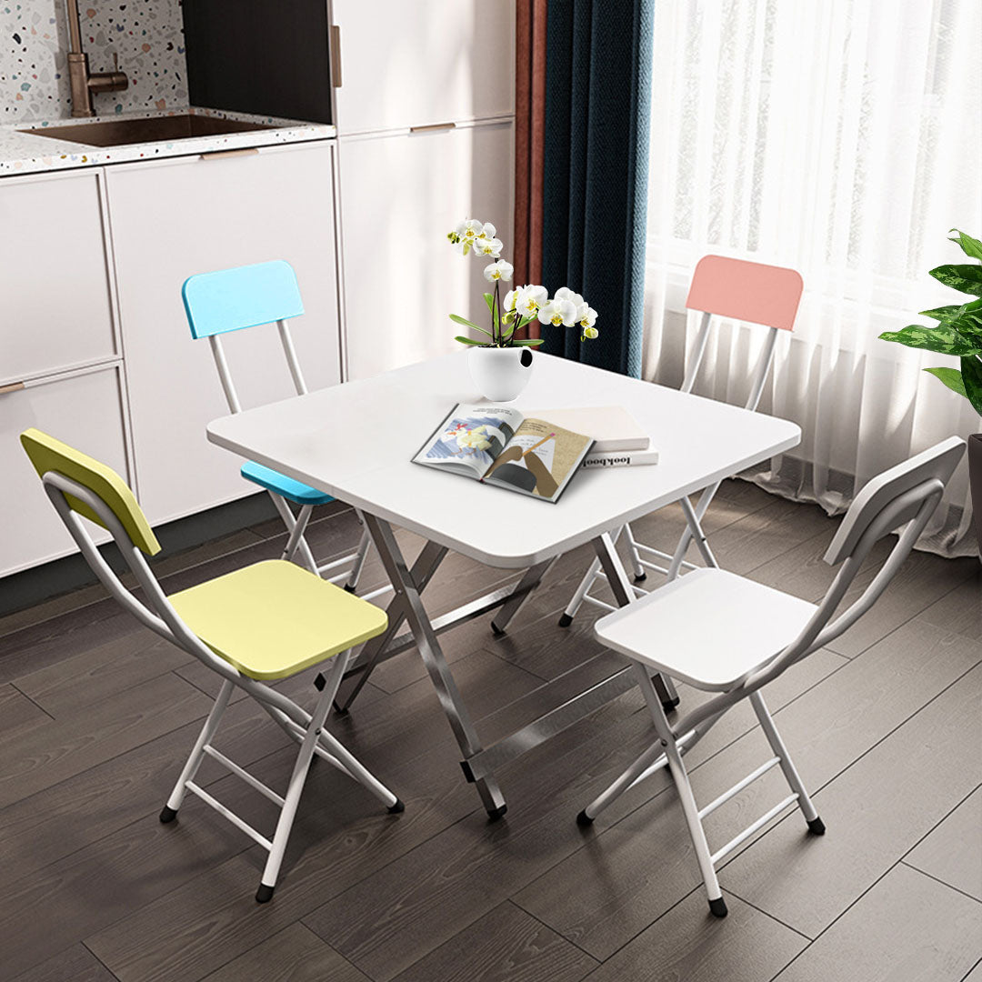 SOGA Pink Foldable Chair Space Saving Lightweight Portable Stylish Seat Home Decor Set of 2 - Cafe Supply