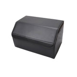 SOGA 2X Leather Car Boot Collapsible Foldable Trunk Cargo Organizer Portable Storage Box Black Medium - Cafe Supply