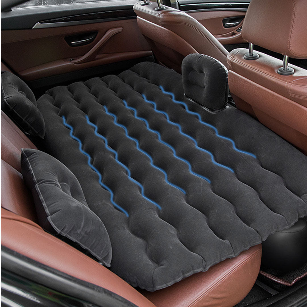 SOGA 2X Black Ripple Inflatable Car Mattress Portable Camping Air Bed Travel Sleeping Kit Essentials - Cafe Supply