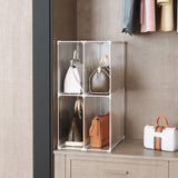 SOGA 2X 3 Tier Multifunctional PP Plastic Bag Box Portable Cubby DIY Storage Shelves Stackable Handbag Purse Organiser - Cafe Supply