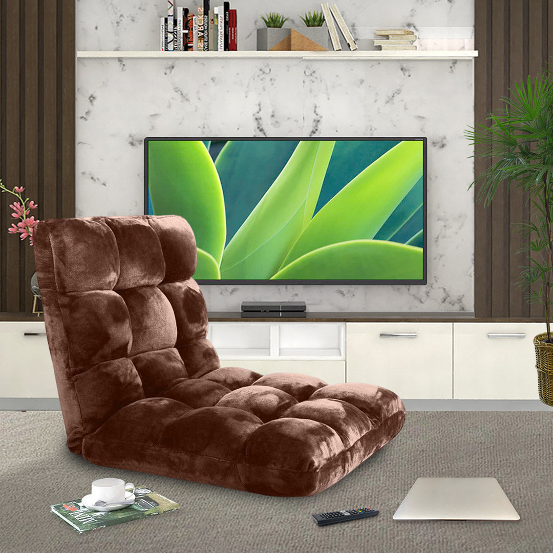 SOGA 2X Floor Recliner Folding Lounge Sofa Futon Couch Folding Chair Cushion Coffee - Cafe Supply