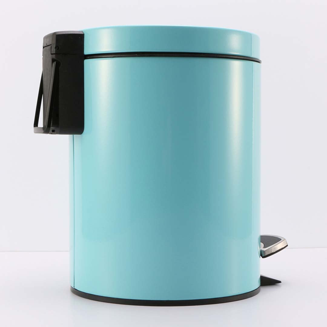 SOGA Foot Pedal Stainless Steel Rubbish Recycling Garbage Waste Trash Bin Round 7L Blue - Cafe Supply