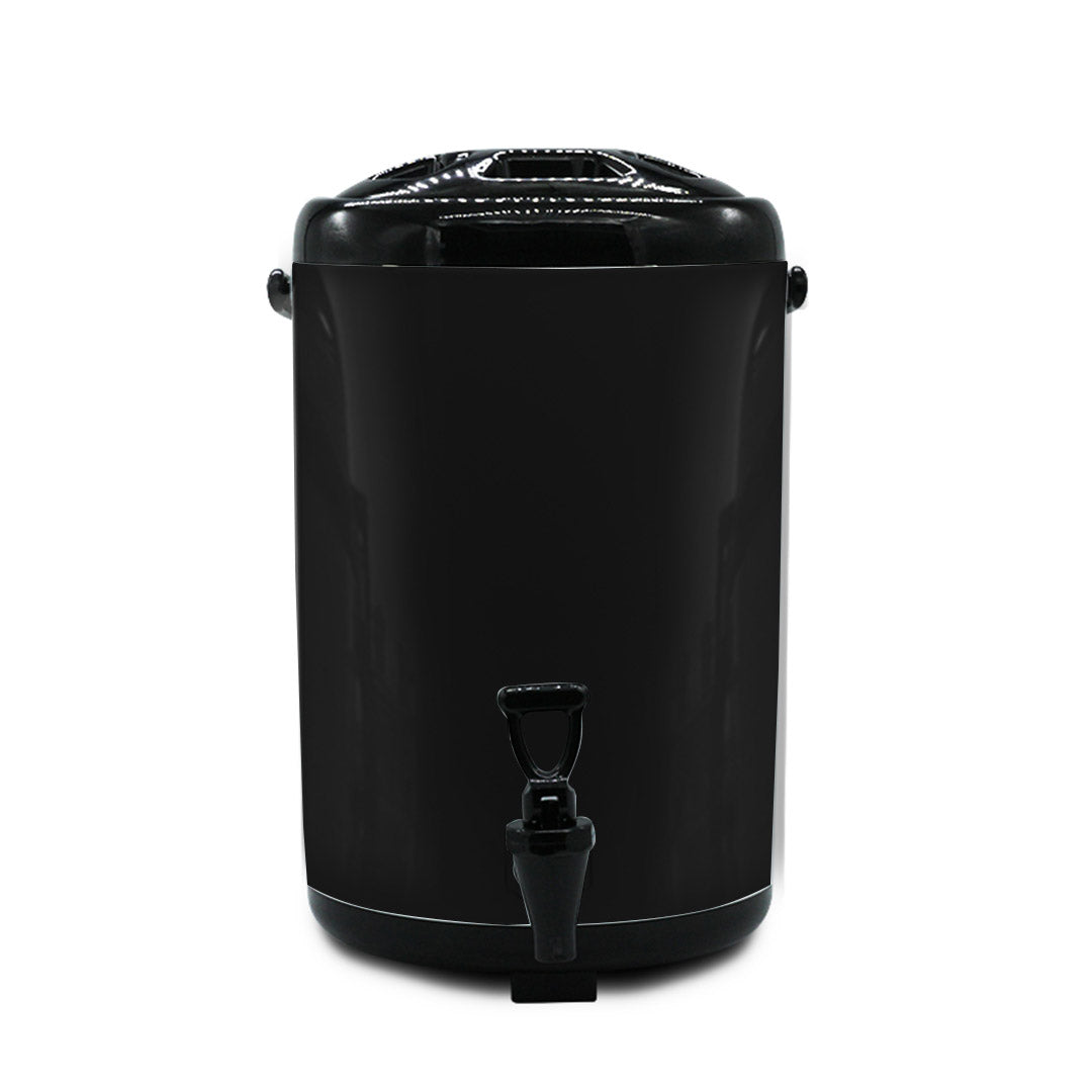 SOGA 4X 8L Stainless Steel Insulated Milk Tea Barrel Hot and Cold Beverage Dispenser Container with Faucet Black - Cafe Supply