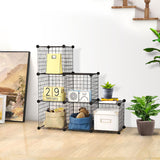 SOGA 2X Black Portable 6-Cube 3 Column Storage Organiser Foldable DIY Modular Grid Space Saving Shelf - Cafe Supply