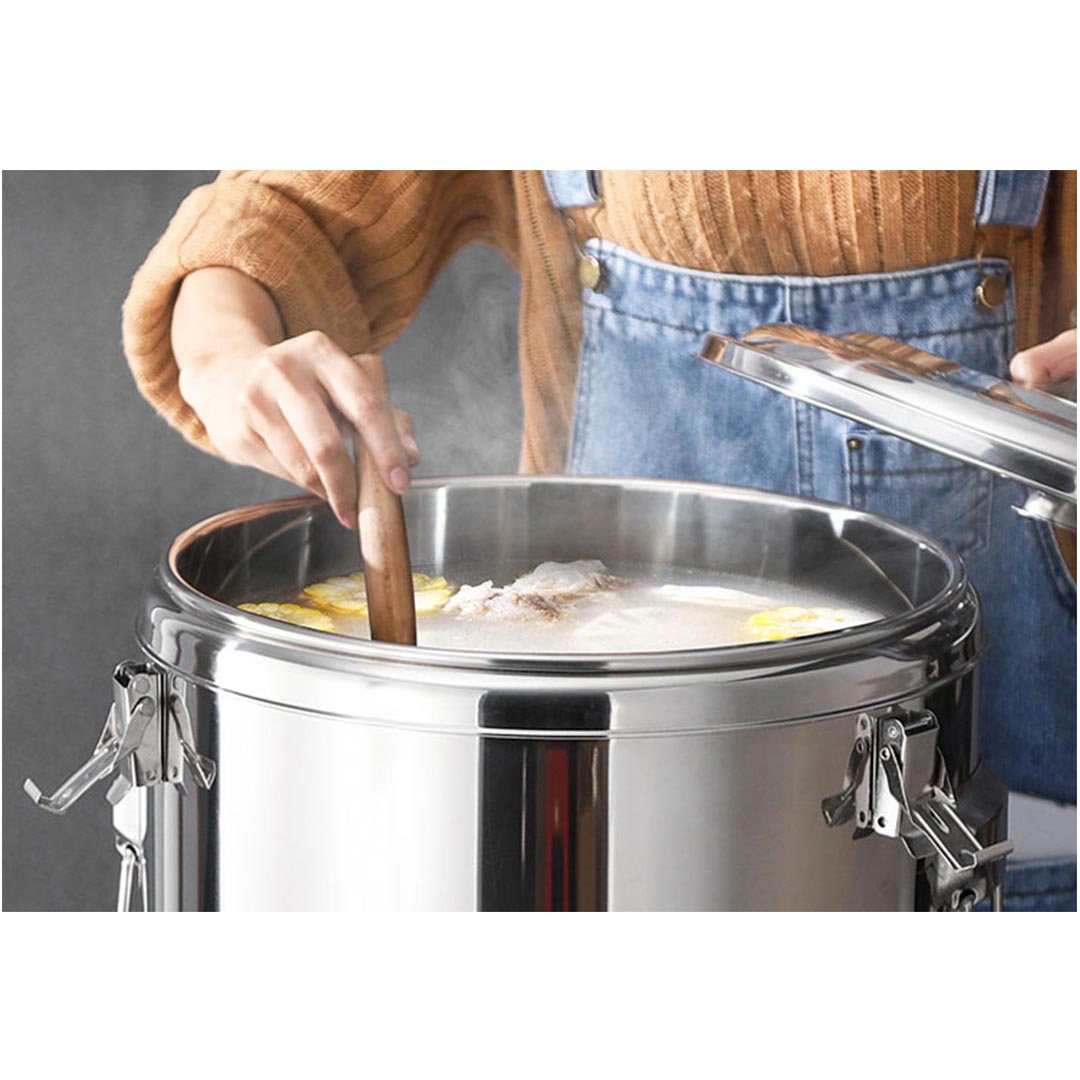 SOGA 30L Stainless Steel Insulated Stock Pot Hot & Cold Beverage Container - Cafe Supply