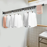 SOGA 2X 127.5cm Wall-Mounted Clothing Dry Rack Retractable Space-Saving Foldable Hanger - Cafe Supply