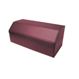 SOGA Leather Car Boot Collapsible Foldable Trunk Cargo Organizer Portable Storage Box Red Medium - Cafe Supply